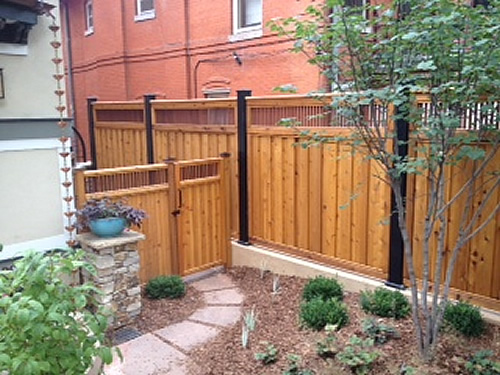 wood and metal fencing