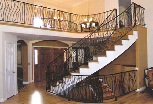 interior curved stair railings