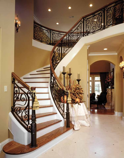wood and iron stair railings
